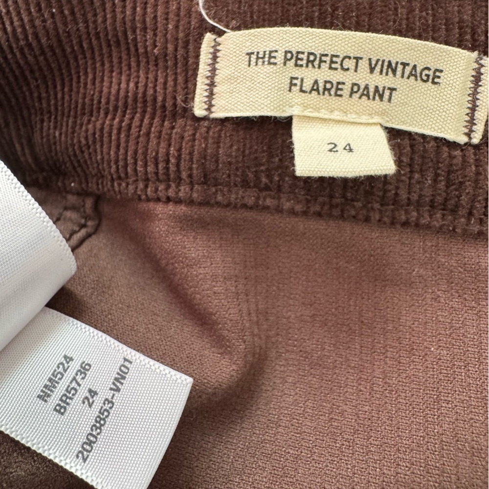Madewell The Perfect Vintage Flare Corduroy Pants Brown Retro Boho Size 24 - Picture 8 of 9